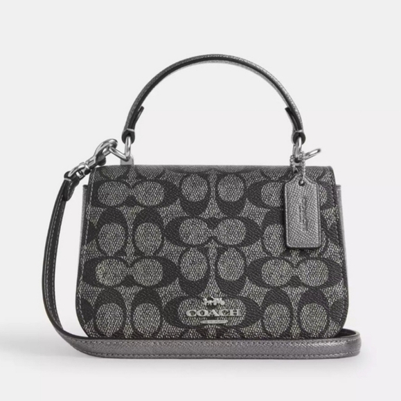 Coach Lysa Top Handle Bag In Signature Canvas - Picture 1 of 10